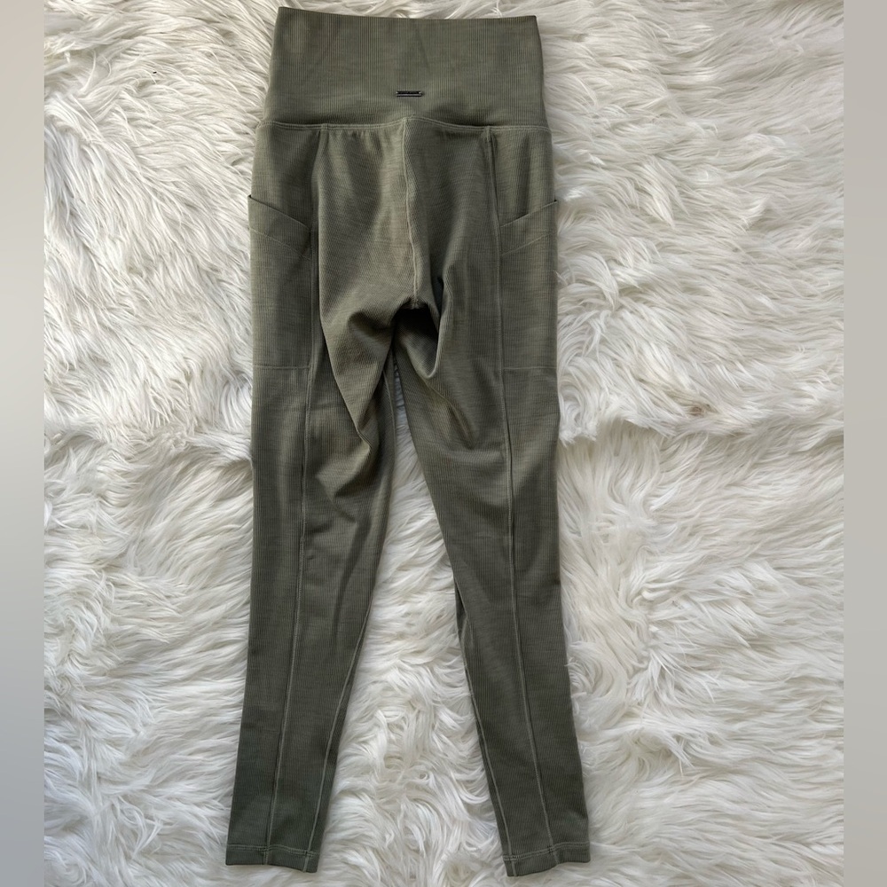 Prana Olive Green Women’s High-Waist Ribbed Leggings - Picture 5 of 7